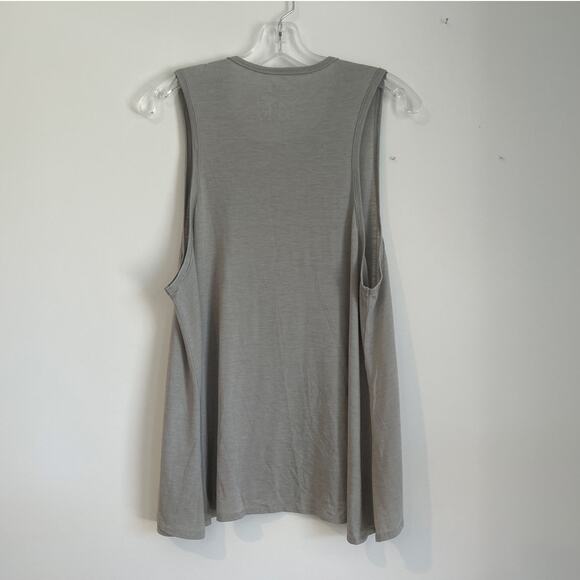 NWT Chaser "Floral Cowskull" Muscle Tank Top, Gray, Women's Medium - Picture 5 of 5